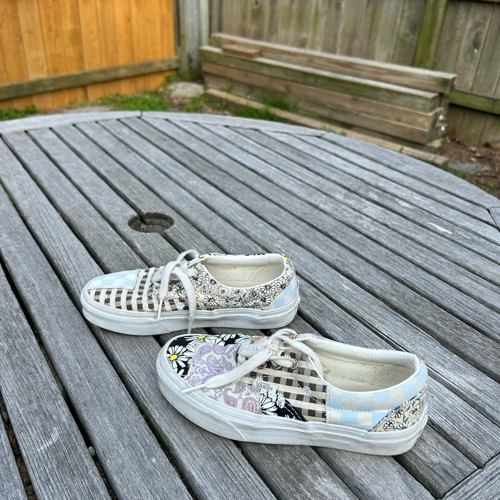 Vans MEADOW PATCHWORK ERA SHOES Size woman’s 5.0 floral checkers spring summer‎